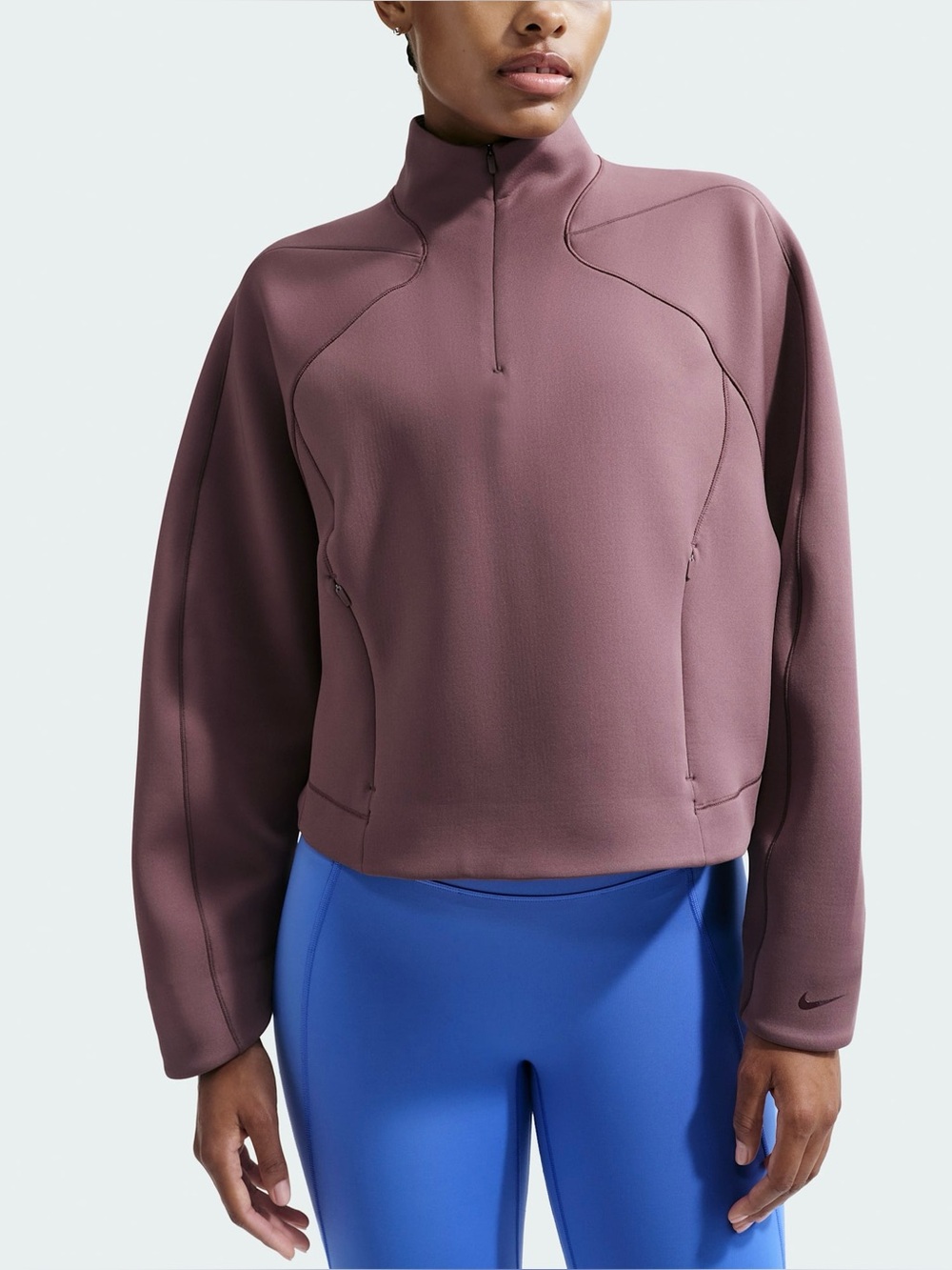 NWT $115 Nike Universa Women's Dri-FIT 1/4-Zip Top XXL Dusty Mauve
